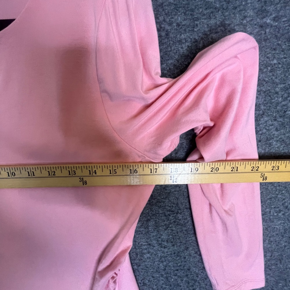 Talbots Blouse Womens SP Pink Ruched Side Keyhole Back Rayon Stretch Career Top - Picture 7 of 10